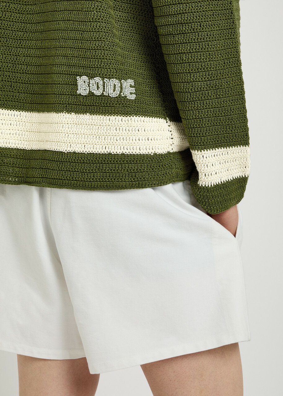 Bode Marsh Crotchet-cotton Shirt Green