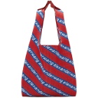 Alexander Wang Red and Blue Knit Jacquard Shopper Tote