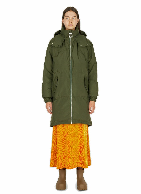 Photo: Hooded Long Puffer Jacket in Green