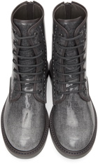 Max Mara Grey Wool Beth Combat Boots