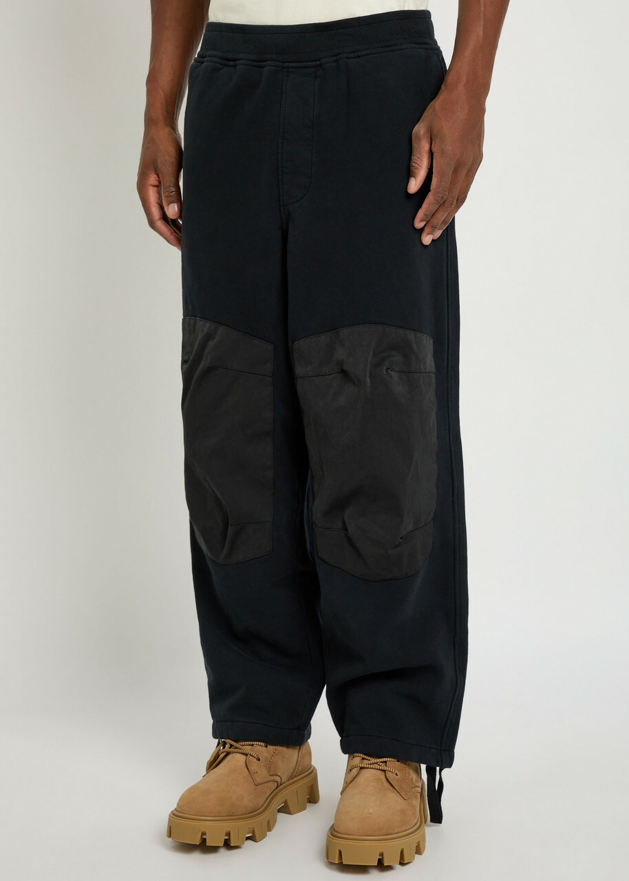 Ten C Panelled Cotton Sweatpants Black