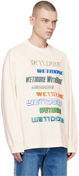 We11done Off-White Printed Long Sleeve T-Shirt