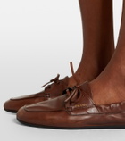 Prada Shuffle leather boat shoes