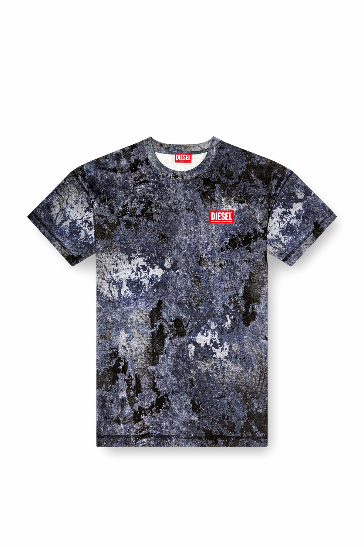★ドイツ発*DIESEL*Marble Burnout Tシャツ/BLUE★ Diesel Marble-effect burnout T-shirt - T-Shirts Mens in Blue
