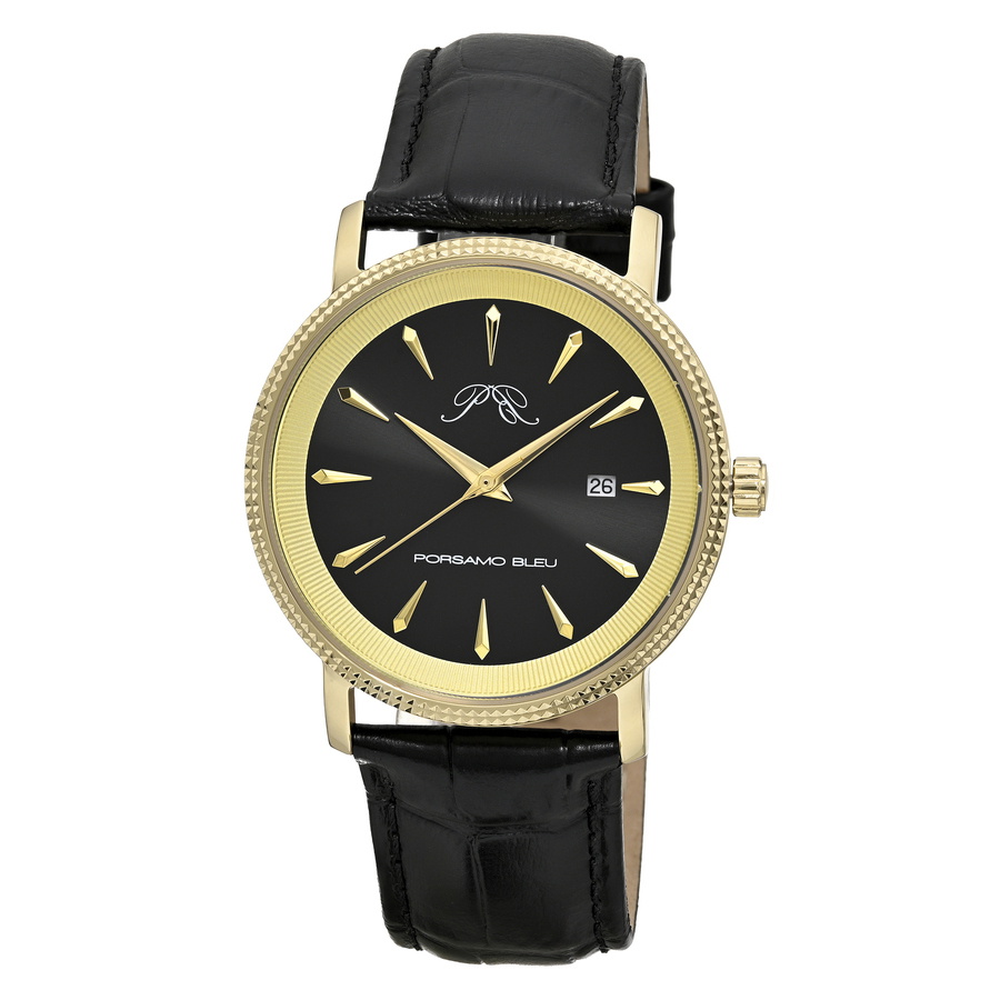Porsamo Bleu Veritas 2 Quartz Black Dial Mens Watch 1362EVEL