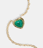 Octavia Elizabeth Heart & Toggle 18kt gold necklace with emerald