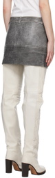 WYNN HAMLYN Gray Zip Leather Miniskirt