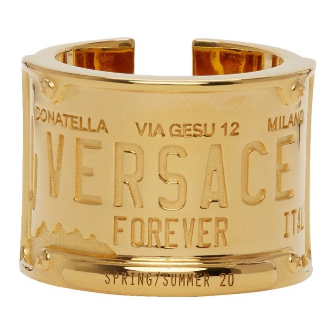 Photo: Versace Gold License Plate Ring