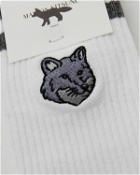 Maison Kitsune Bold Fox Head Sporty Socks White - Mens - Socks