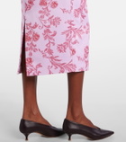 Emilia Wickstead Lorelei floral taffeta faille pencil skirt