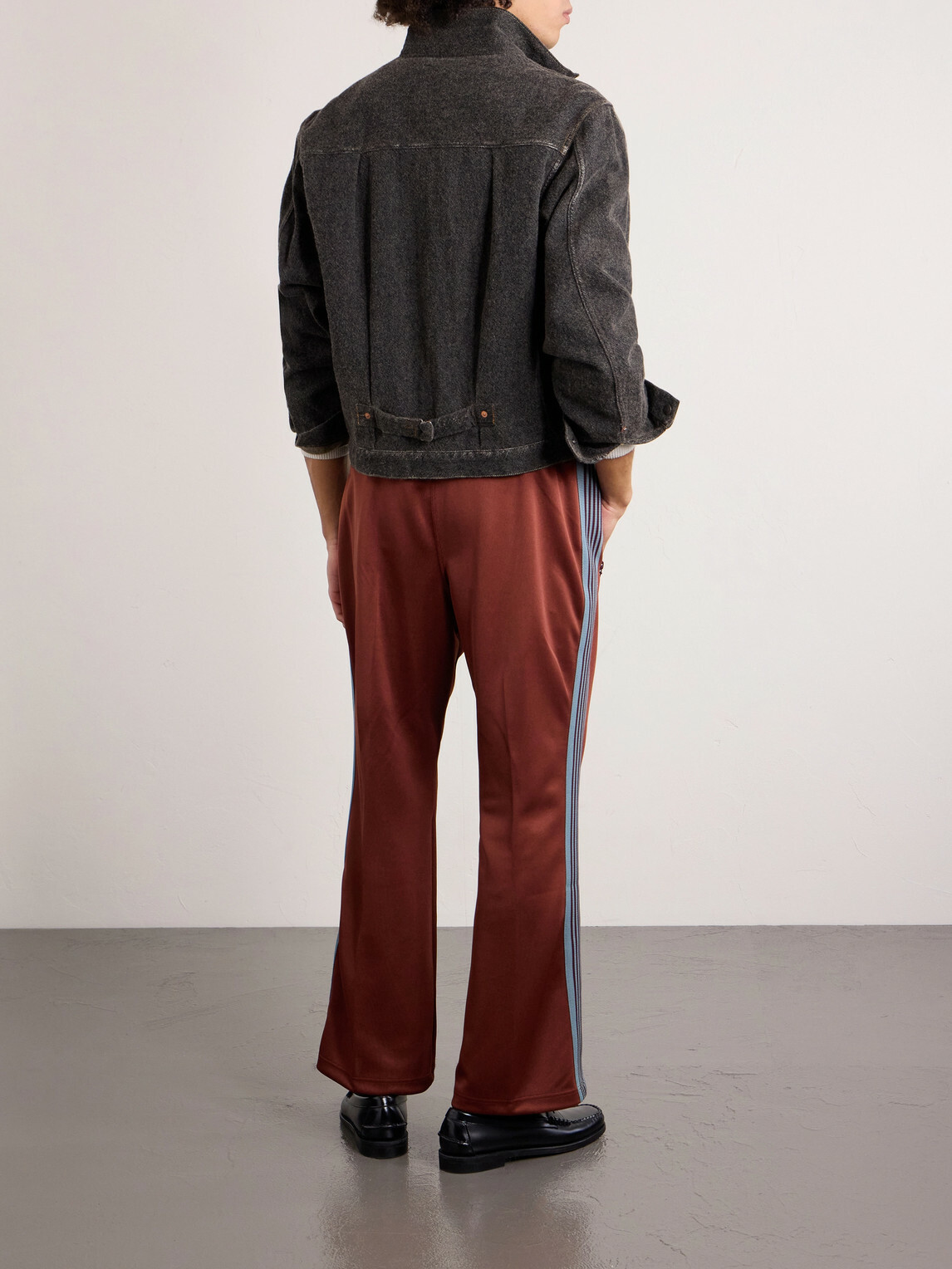 Needles - Bootcut Logo-Embroidered Striped Jersey Sweatpants - Red