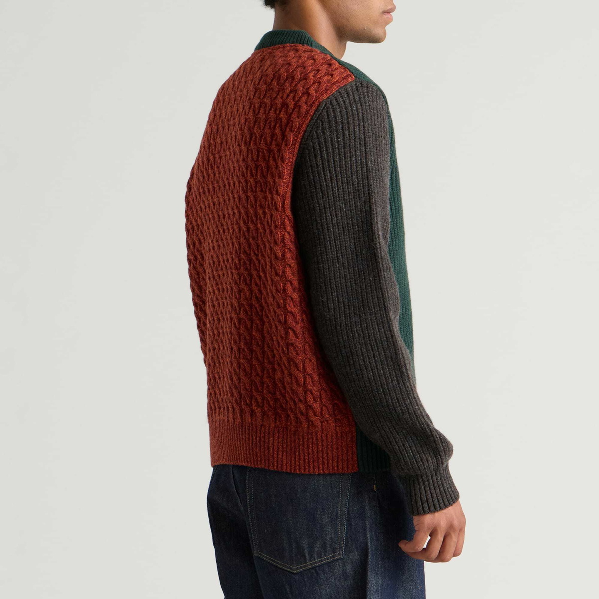 Barbour Men's x Paul Smith Cable Tyne Jumper in Bottle Green