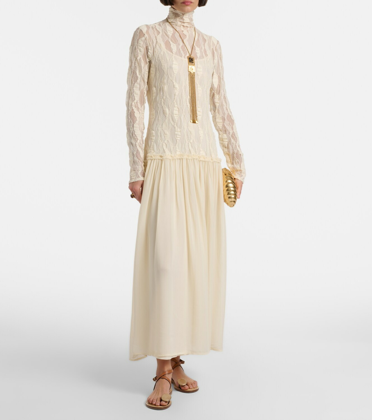 Ulla Johnson Sybil lace and chiffon maxi dress