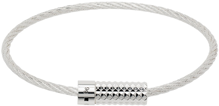 Photo: Le Gramme Silver 'Le 9g' Pyramid Guilloché Cable Bracelet
