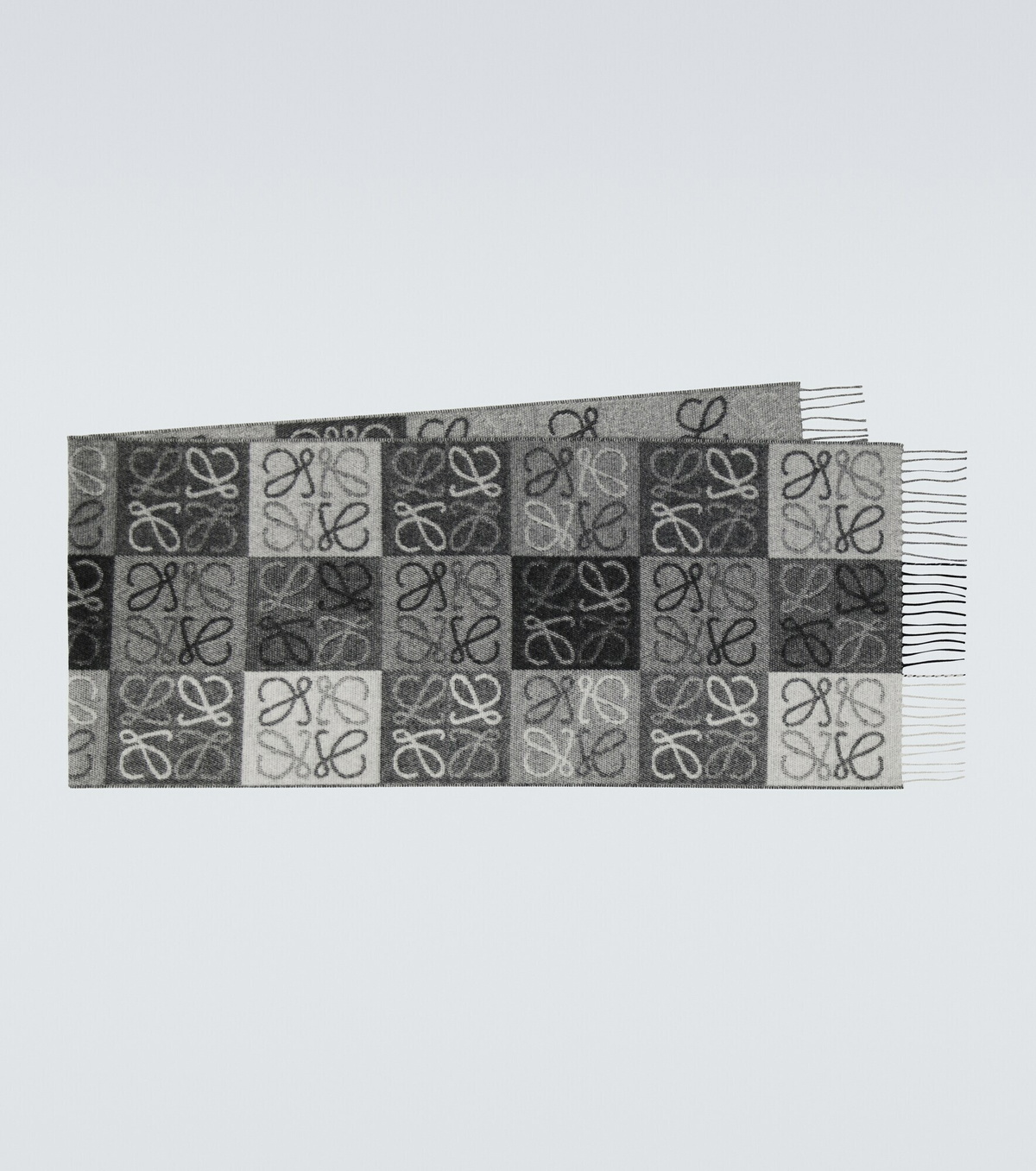 ANAGRAM SCARF 182 CM IN CERULEAN BLUE WOOL AND CASHMERE 408526