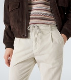 Eleventy Cotton and cashmere corduroy straight pants
