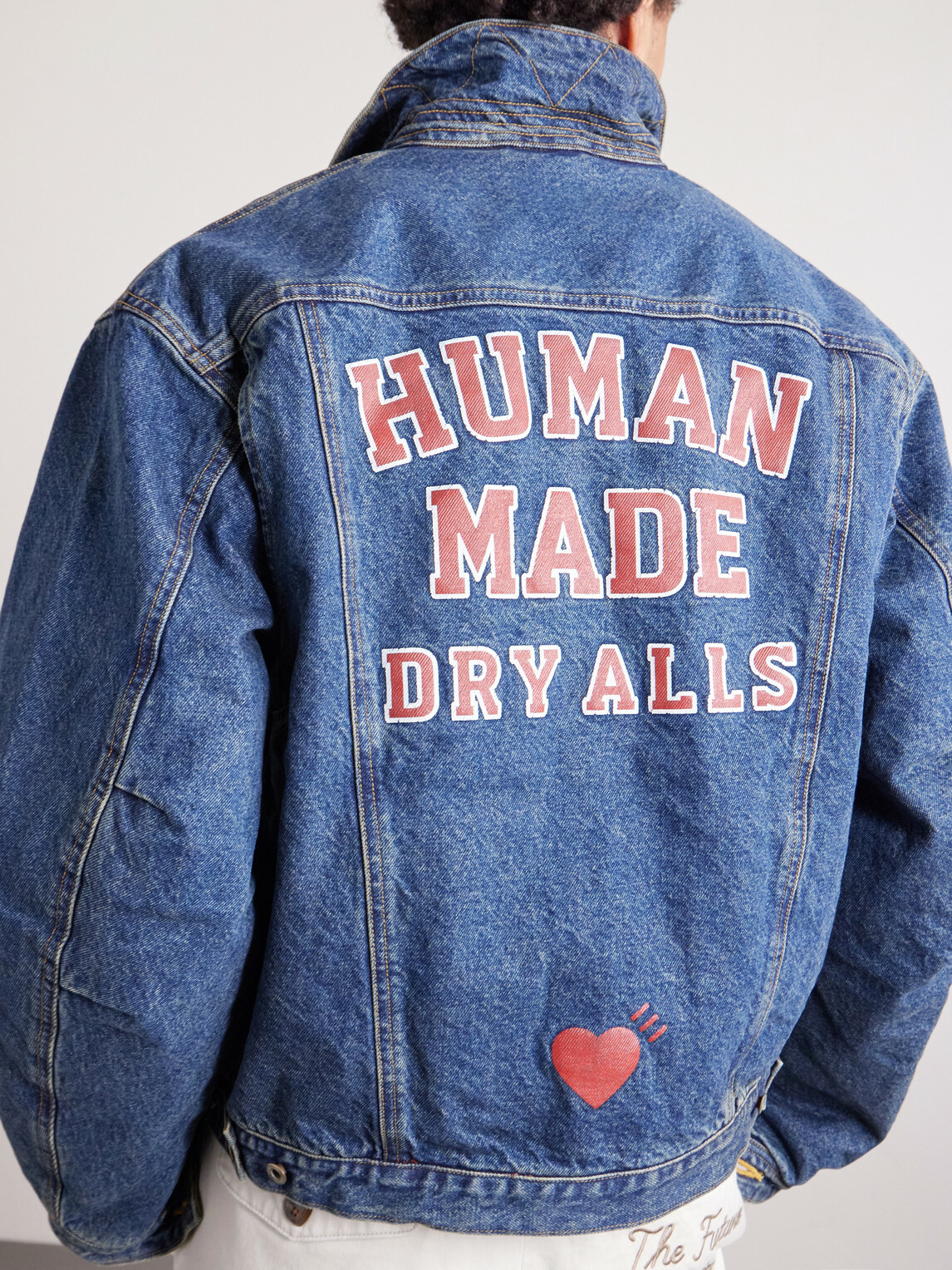 Human Made - Corduroy-Trimmed Logo-Embroidered Denim Jacket - Blue