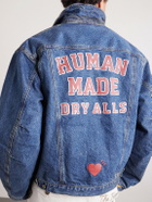 Human Made - Corduroy-Trimmed Logo-Embroidered Denim Jacket - Blue
