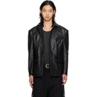 LU'U DAN Black Cinched Leather Blazer