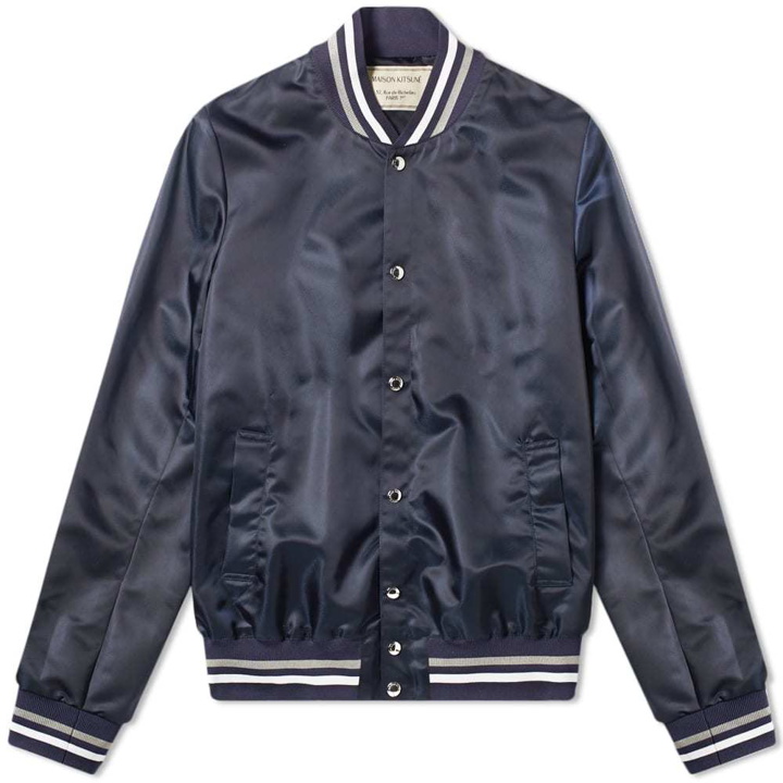 Photo: Maison Kitsun&eacute; Satin Teddy Jacket Navy