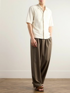 Zegna - Cotton and Silk-Blend Terry Shirt - White