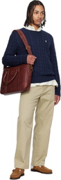 Polo Ralph Lauren Brown Heritage Leather Messenger Bag