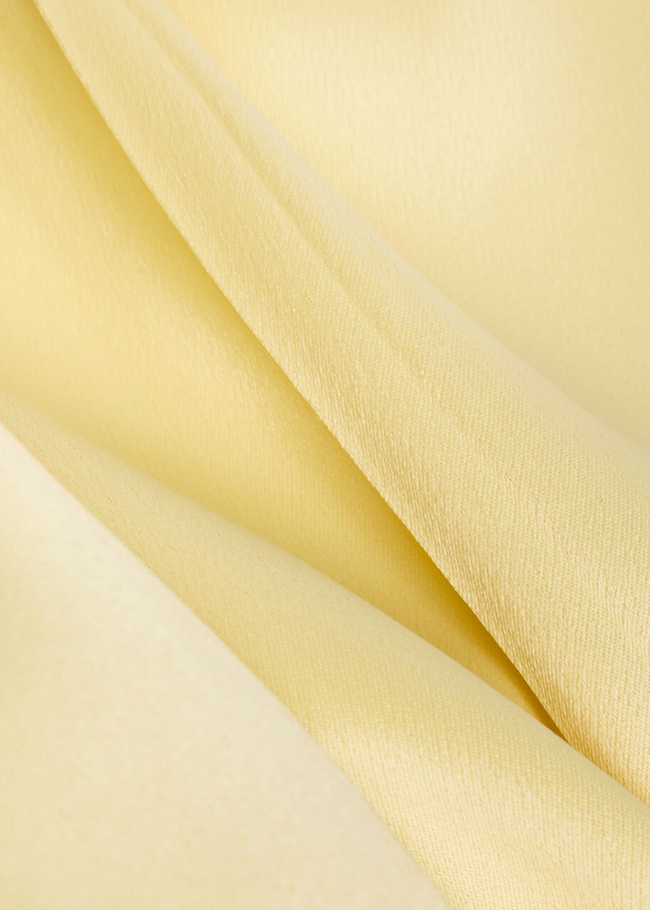 Vince Pleated Satin Midi Skirt Yellow