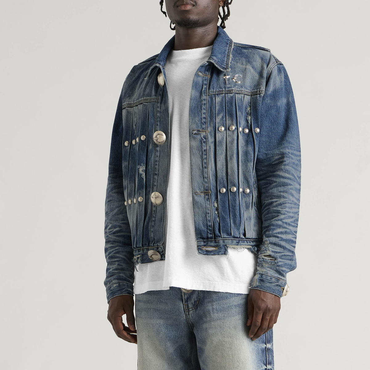 Thug Club Men's Extendo Denim Jacket in Blue
