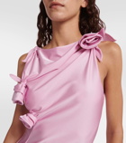 Coperni Floral-appliqué asymmetric gown