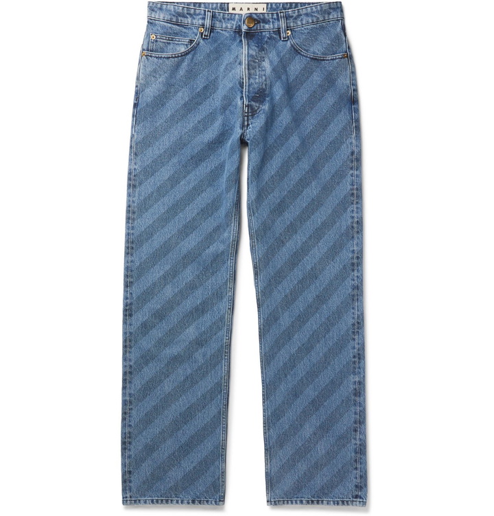 Photo: Marni - Striped Denim Jeans - Blue
