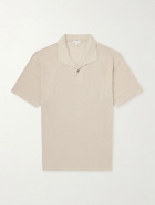 Sunspel - Linen-Piqué Polo Shirt - Brown