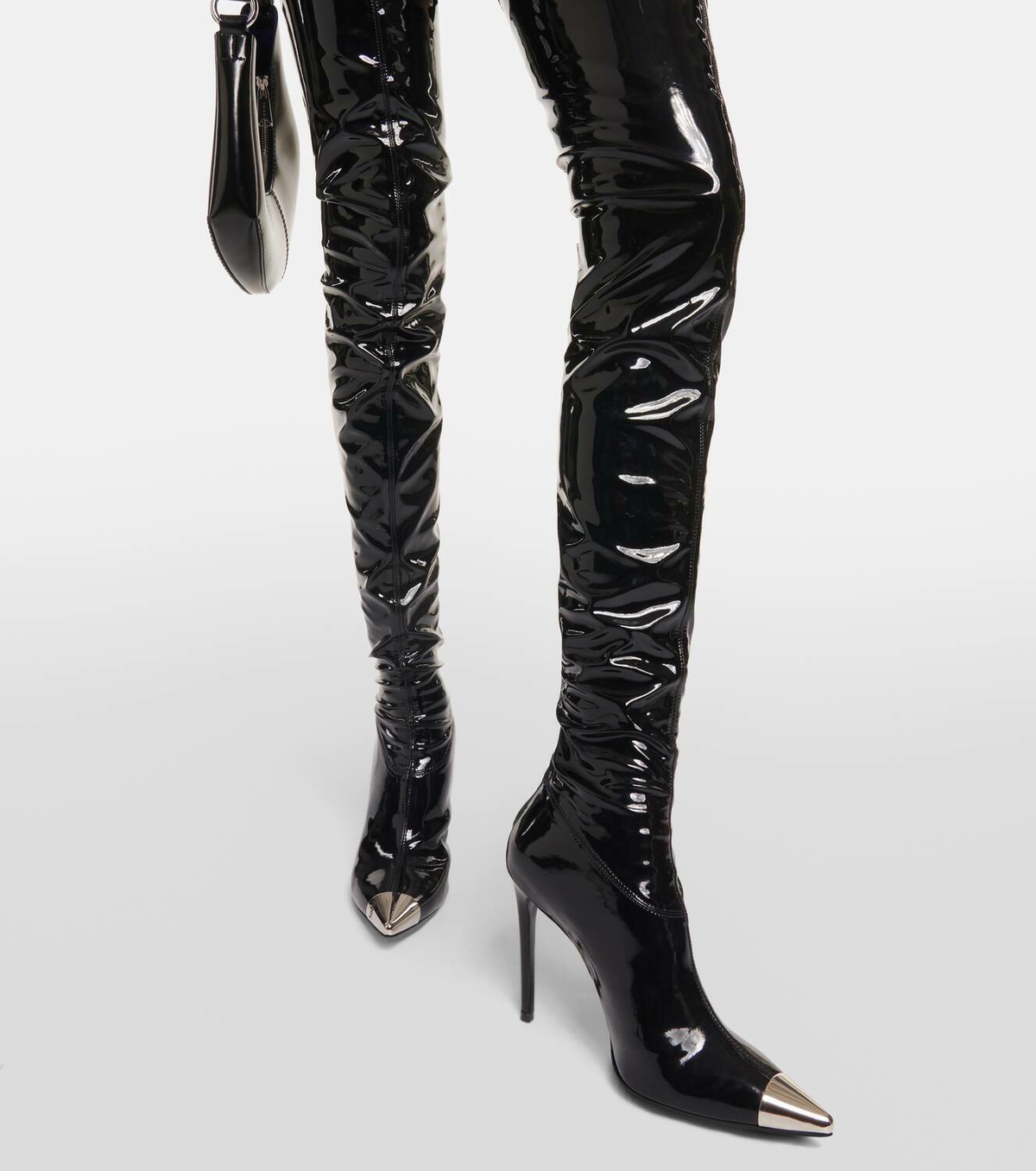 David Koma Patent over-the-knee boots David Koma