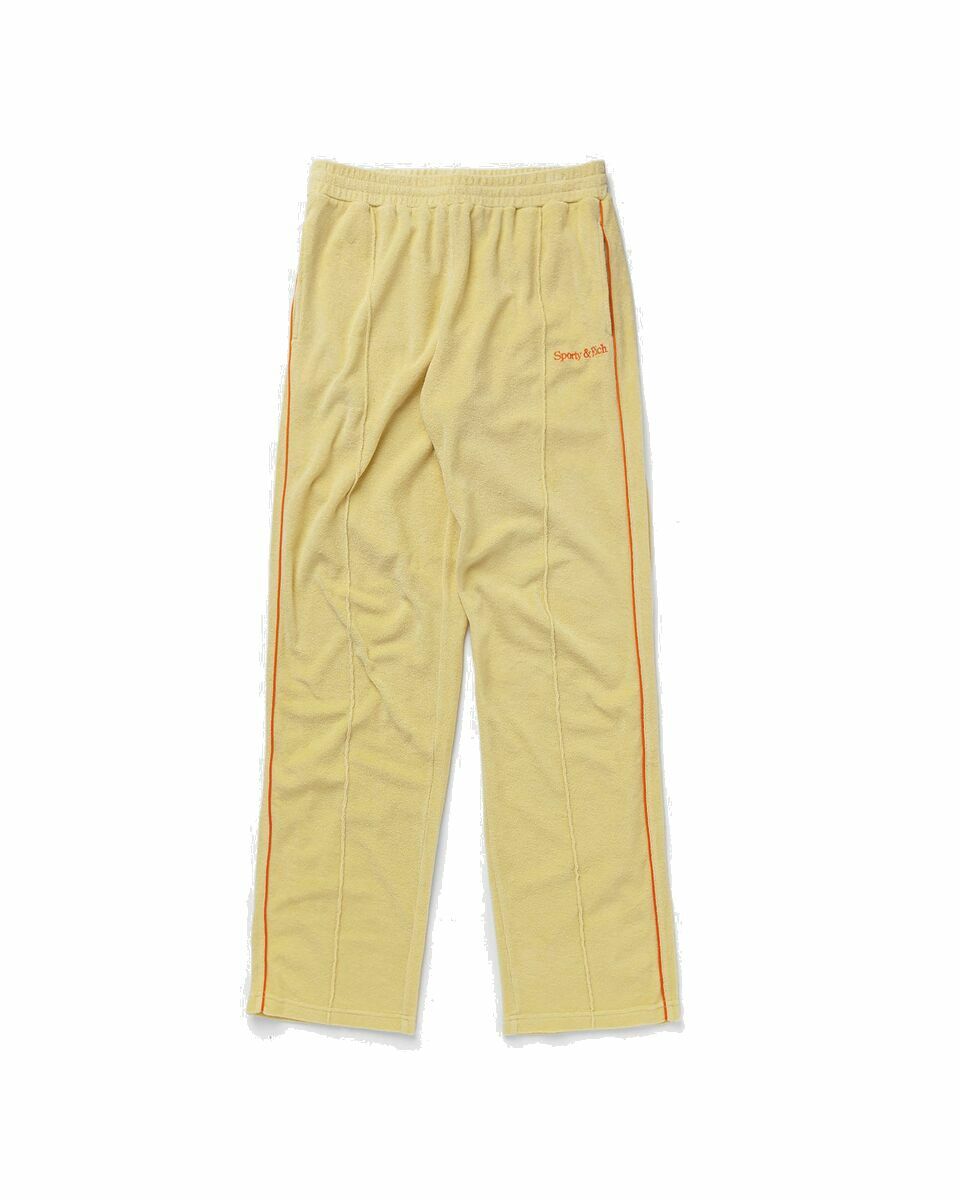 Photo: Sporty & Rich New Serif Track Pant Yellow - Mens - Sweatpants|Track Pants