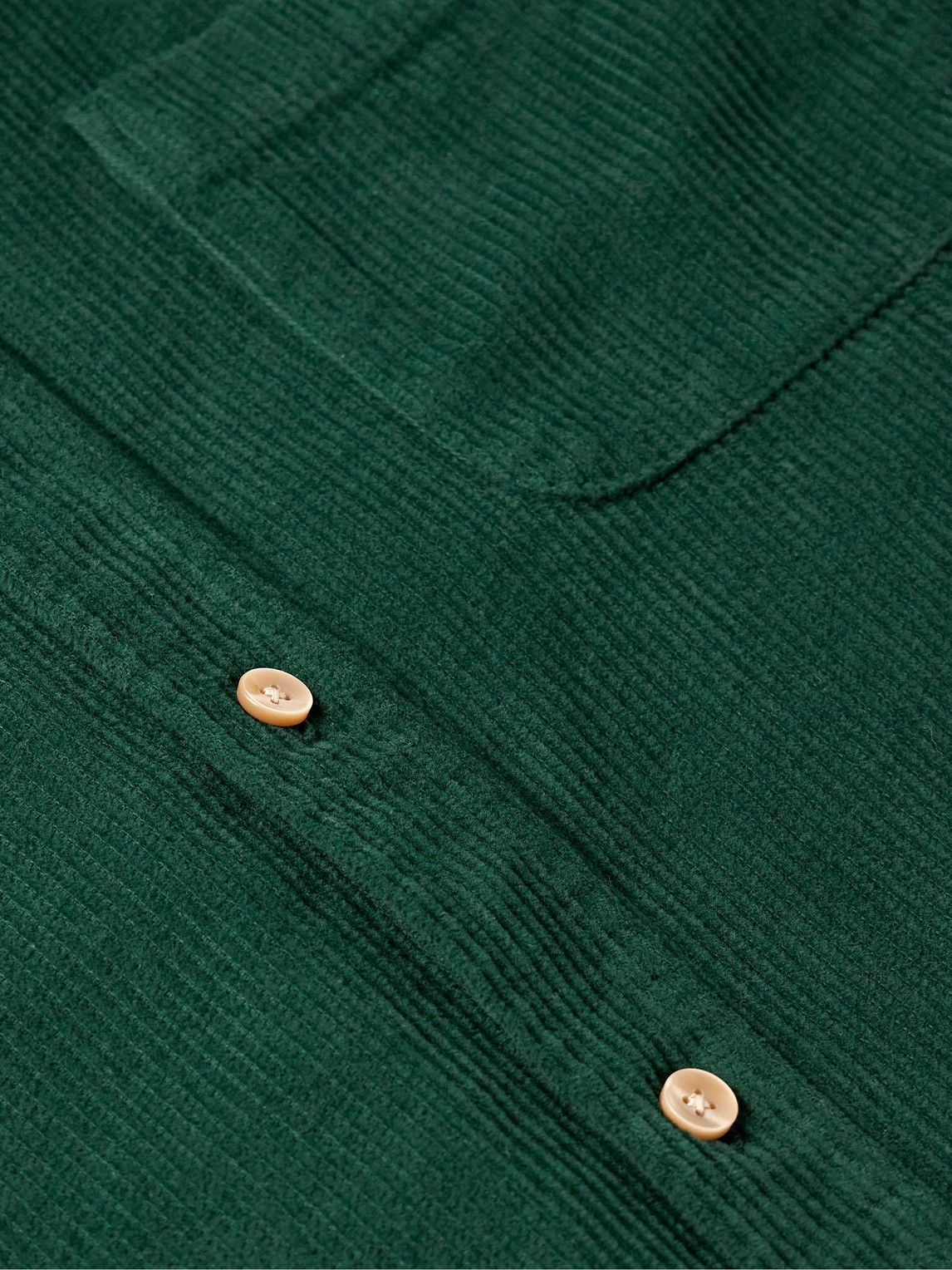 Portuguese Flannel - Lobo Button-Down Collar Cotton-Corduroy Shirt - Green