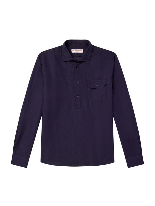 Photo: Orlebar Brown - Cesare Linen and Cotton-Blend Shirt - Blue