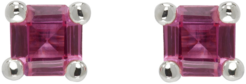 Mondo Mondo Silver & Pink Atomic Studs