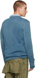 RRL Blue Button Placket Henley