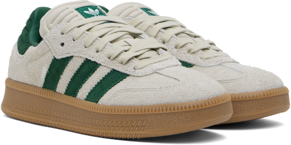 adidas gazelle silver green womens adidas Originals Samba Xlg Men's Wonder White/Ash Blue/Gum Shoes, Size: 10 main image 0