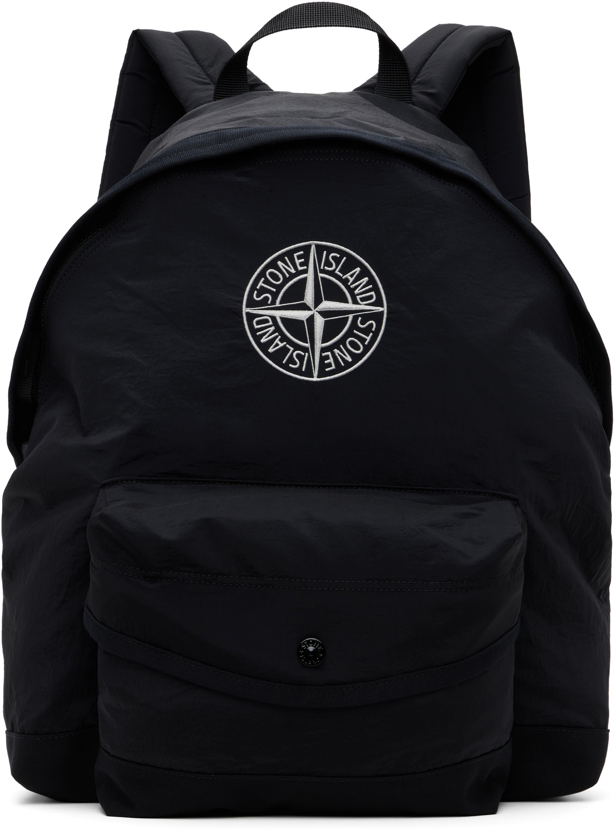 Stone Island Junior Kids Black Nylon Metal In Econyl Backpack