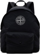 Stone Island Junior Kids Black Nylon Metal In Econyl Backpack
