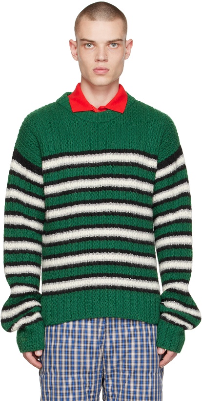 Photo: ERL Green Stripes Sweater