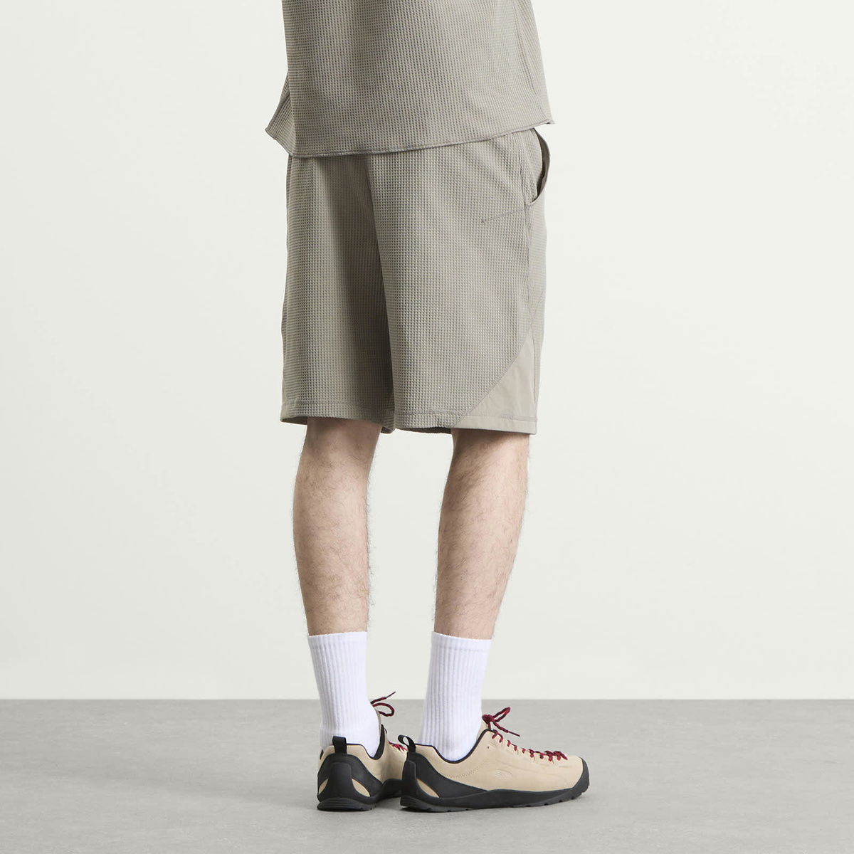 Purple Mountain Observatory Men's Waffle Shorts in Concrete