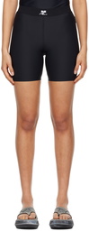 Courrèges Black Overlock Stitching Shorts