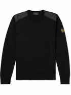 Belstaff - Kerrigan Ribbed Panelled Stretch-Knit Wool Sweater - Black