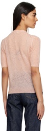 AURALEE Pink Crewneck T-Shirt