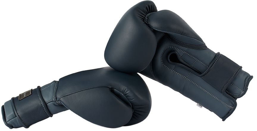 Modest Vintage Player SSENSE Exclusive Gray & Navy Pro Leather Boxing Gloves