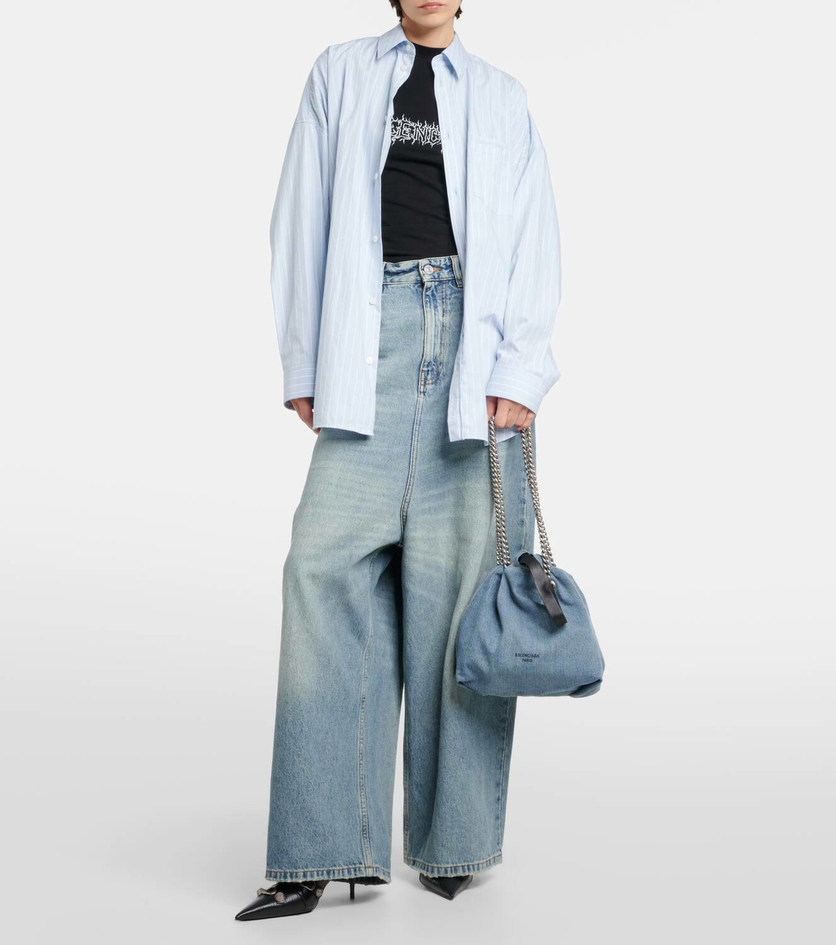 Balenciaga Crush Small denim tote bag Balenciaga