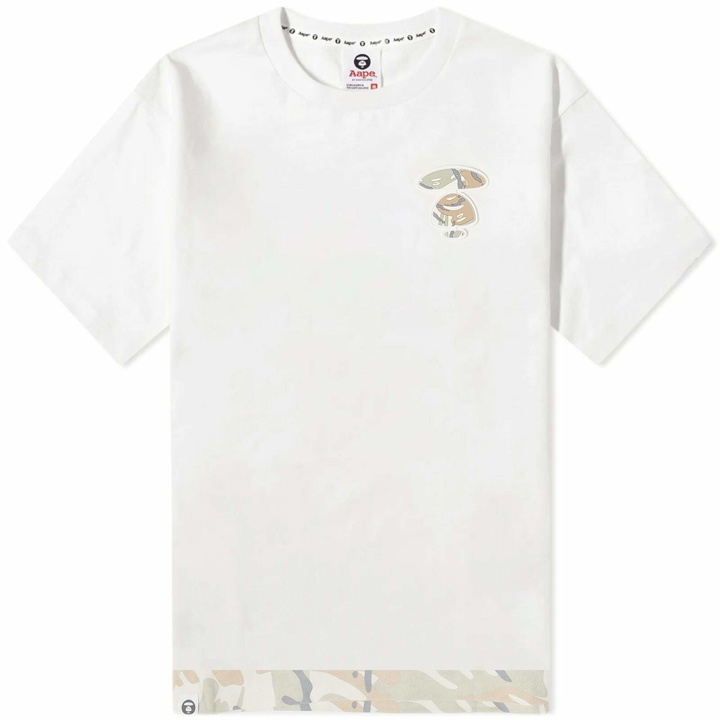 Photo: Men's AAPE Peace Camo Silicon Badge T-Shirt in Ivory