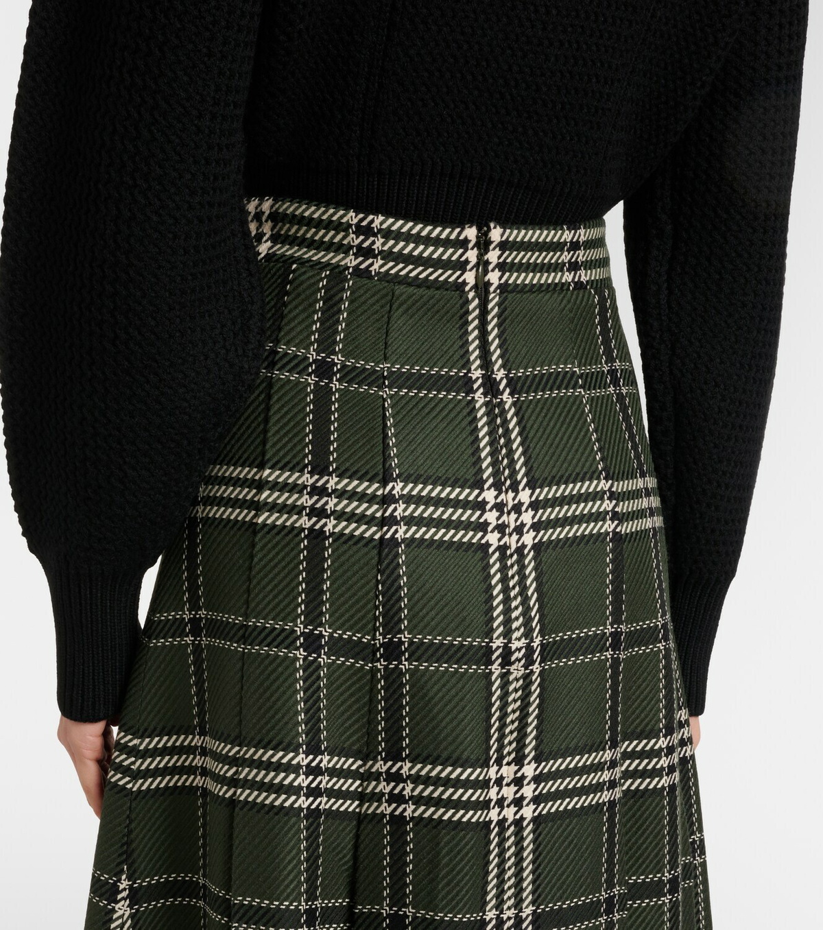 Emilia Wickstead Kensie checked wool-blend midi skirt