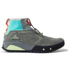 Nike - ACG Ruckel Ridge Perforated Suede and Flyknit Sneakers - Men - Gray